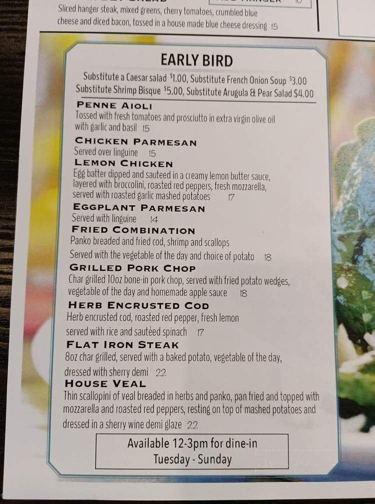 Manera's Restaurant - Brick, NJ menu_pic