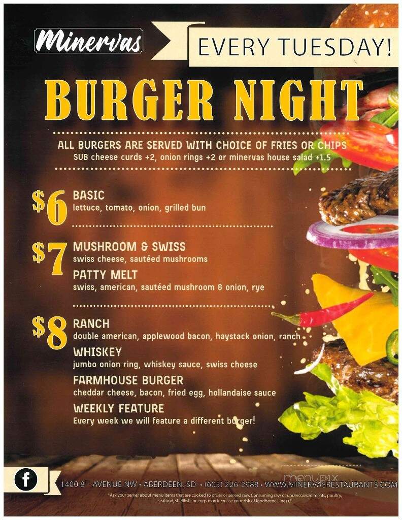 Minerva's Restaurant & Bar - Aberdeen, SD menu_pic