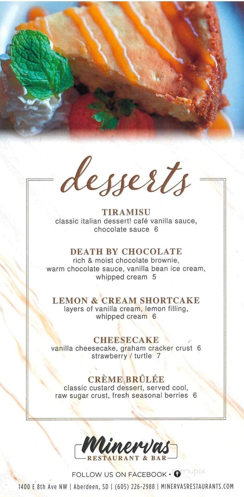 Minerva's Restaurant & Bar - Aberdeen, SD menu_pic