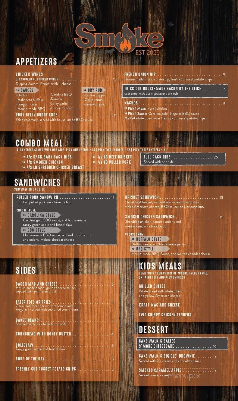 Smoke - Lonsdale, MN menu_pic