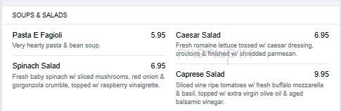 Nazzaro's Italian Cuisine - St Simons Island, GA menu_pic