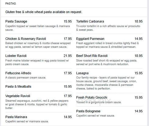 Nazzaro's Italian Cuisine - St Simons Island, GA menu_pic