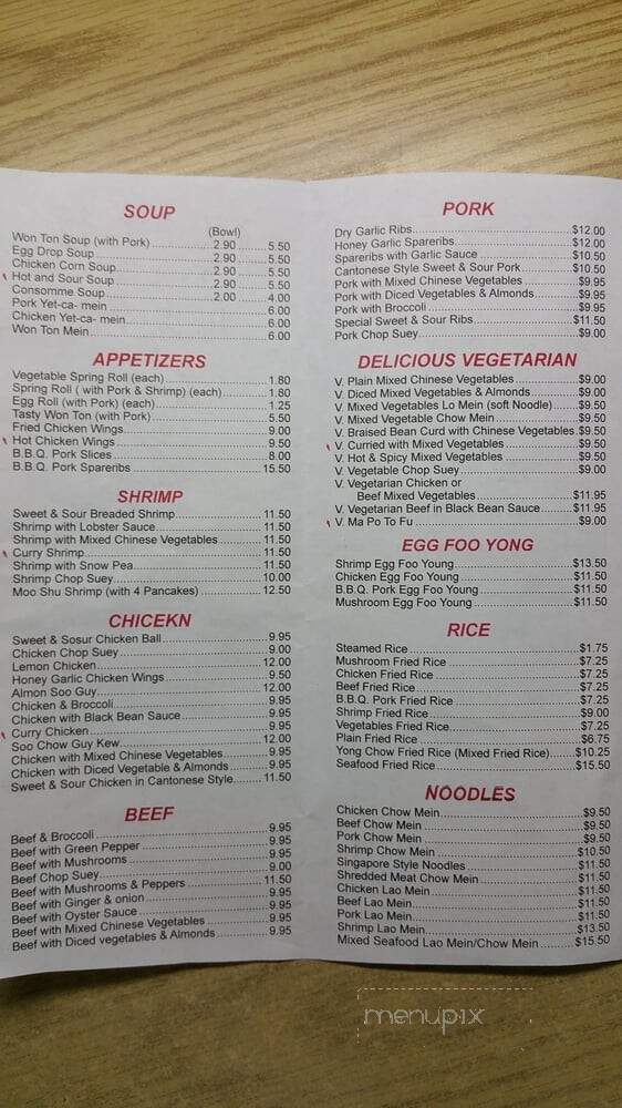 New York Restaurant - Niagara Falls, ON menu_pic