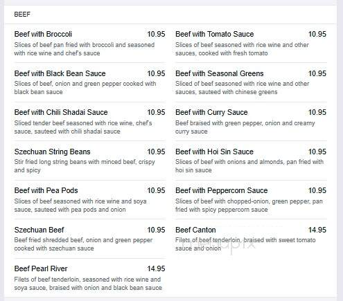 Pearl River Restaurant - Edmonton, AB menu_pic