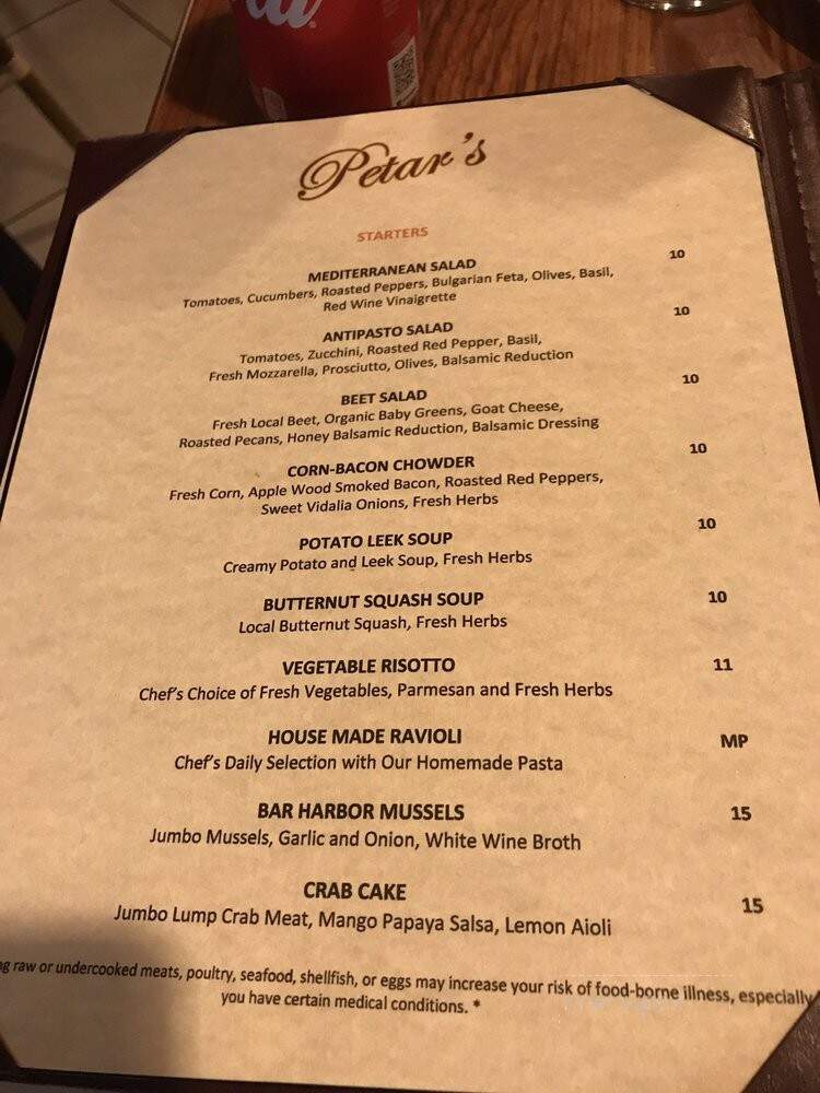 Petar's Restaurant - Bonita Springs, FL menu_pic