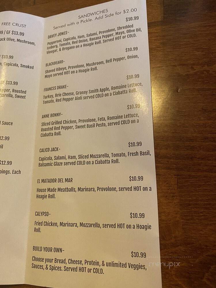 Pirate Pizza - St Augustine, FL menu_pic