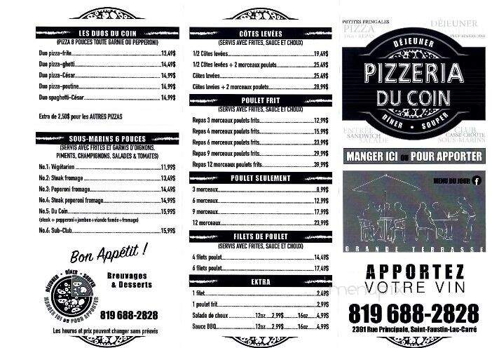 Pizzeria Du Coin (La) - Saint-Faustin-Lac-Carre, QC menu_pic