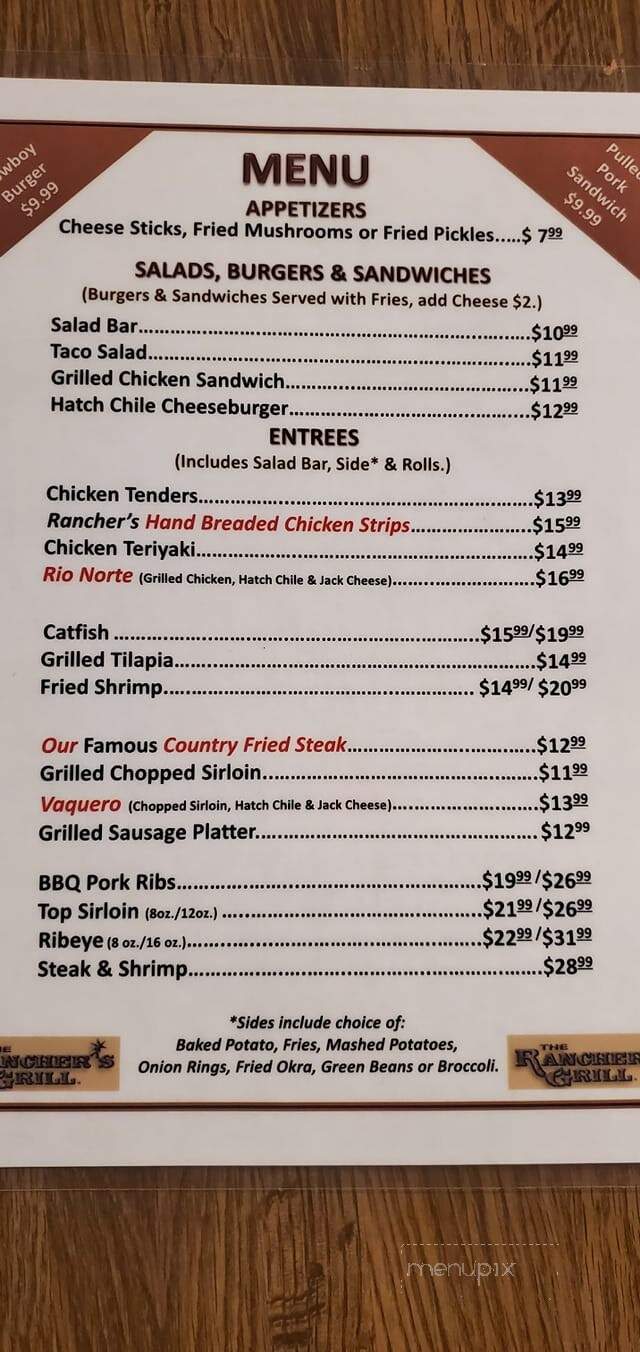 Ranchers Grill - Deming, NM menu_pic