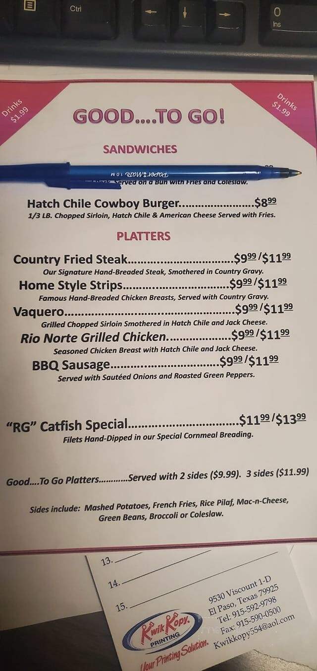 Ranchers Grill - Deming, NM menu_pic