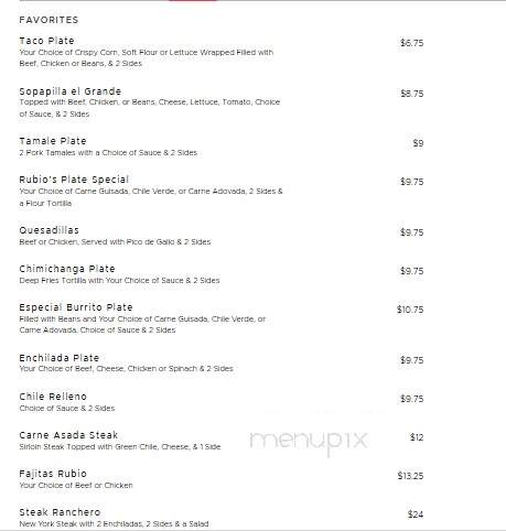 Rubio's - Aztec, NM menu_pic