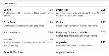 Savoia Pastry Shoppe - Rochester, NY menu_pic