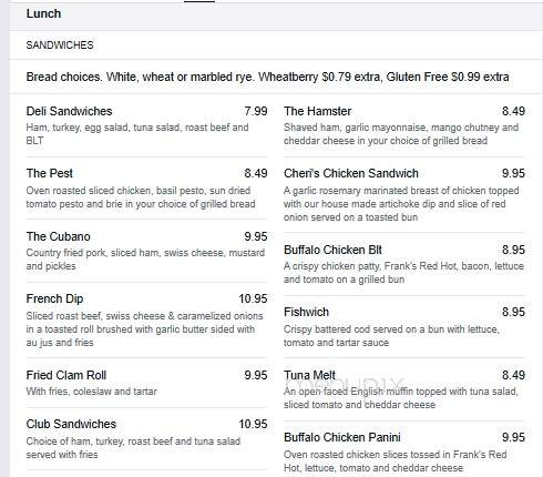 Snap's Restaurant - Bristol, VT menu_pic