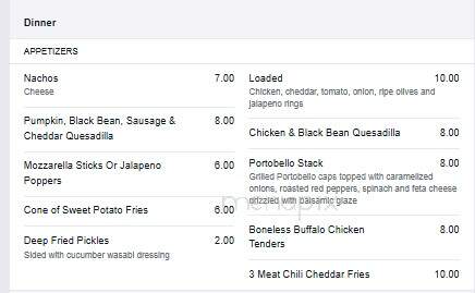 Snap's Restaurant - Bristol, VT menu_pic