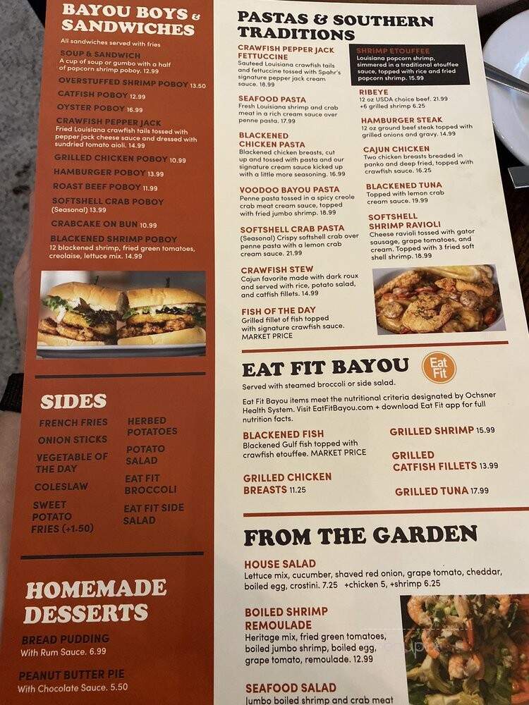Spahr's Seafood Restaurant - Des Allemands, LA menu_pic