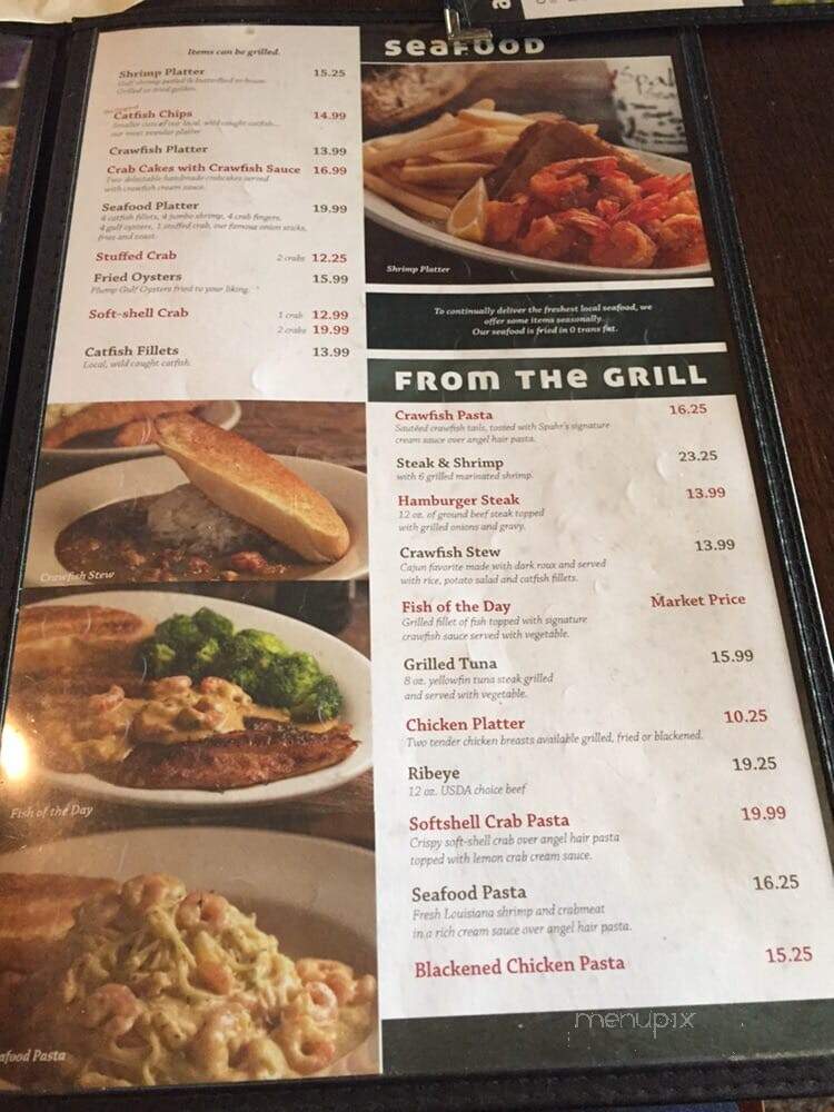 Spahr's Seafood Restaurant - Des Allemands, LA menu_pic