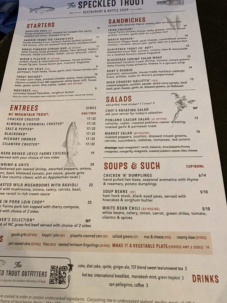 Speckled Trout Cafe - Blowing Rock, NC menu_pic