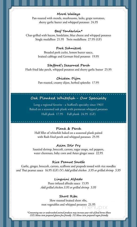 Stafford's Bay View Inn - Bay View, MI menu_pic