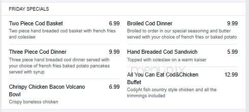 Reel Inn - Necedah, WI menu_pic