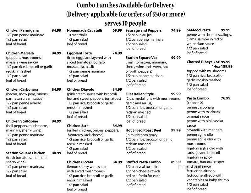 Station Square Restaurant - Youngstown, OH menu_pic