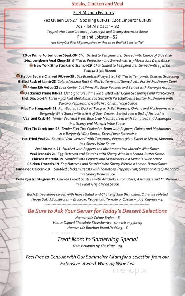 Station Square Restaurant - Youngstown, OH menu_pic