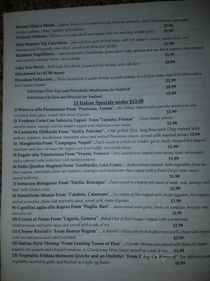 Station Square Restaurant - Youngstown, OH menu_pic