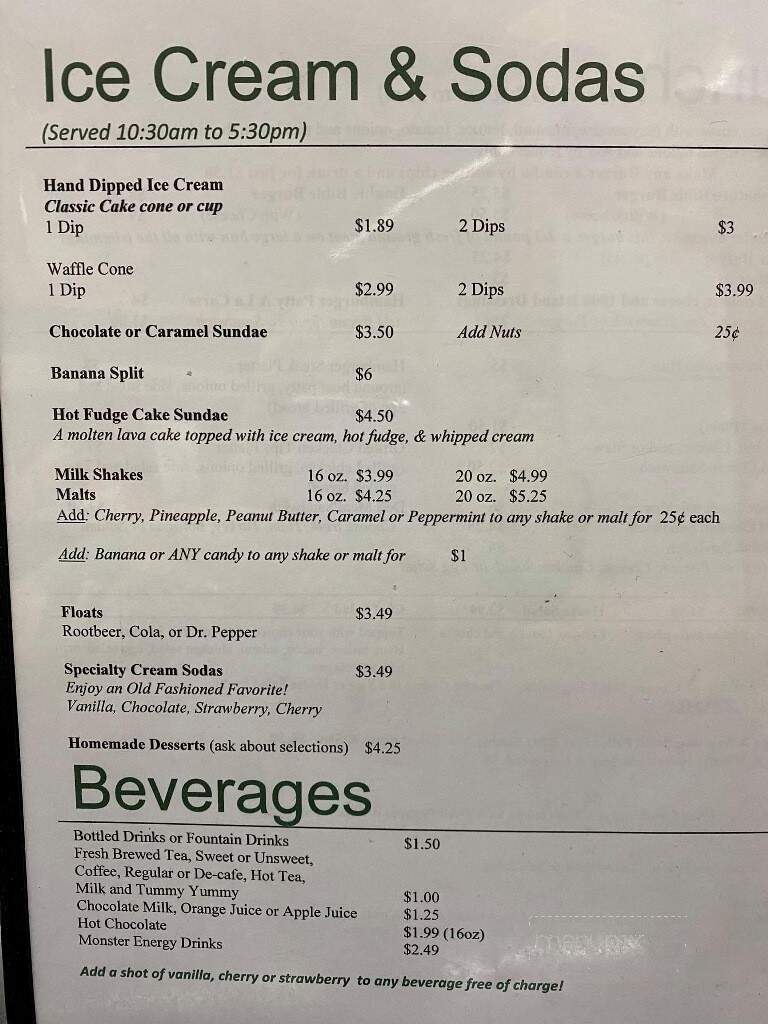 Tinsley Bible Drug Store - Dandridge, TN menu_pic