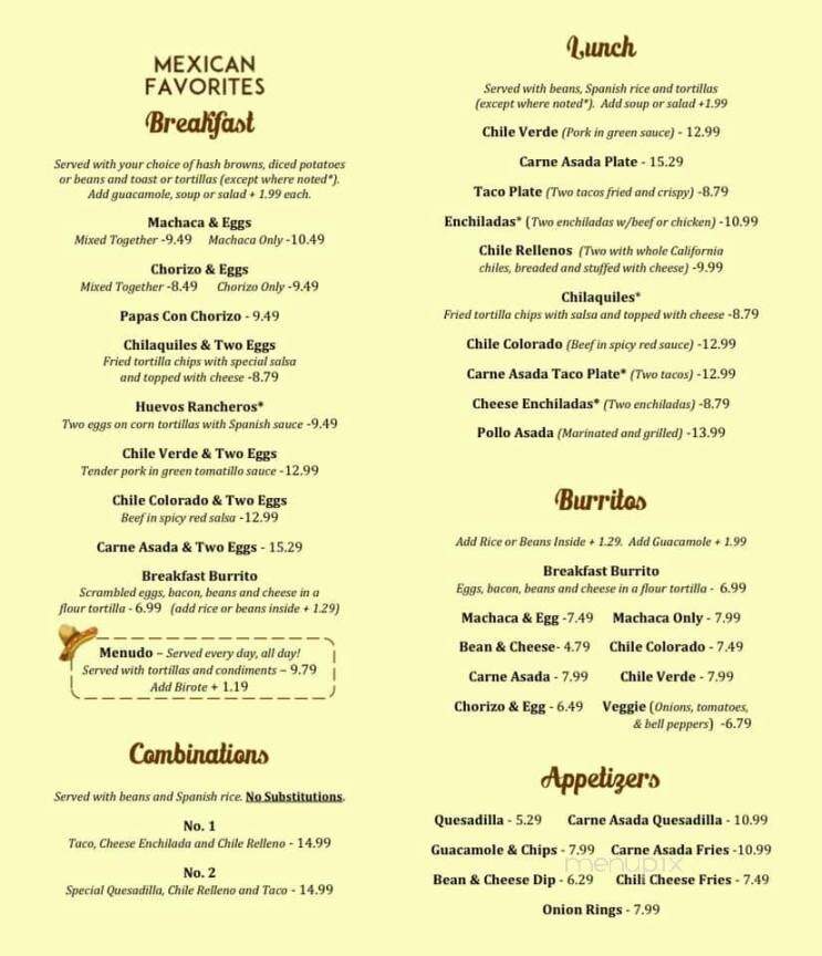 Town Pump Steakhouse - Westmorland, CA menu_pic