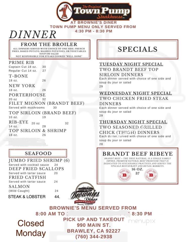 Town Pump Steakhouse - Westmorland, CA menu_pic