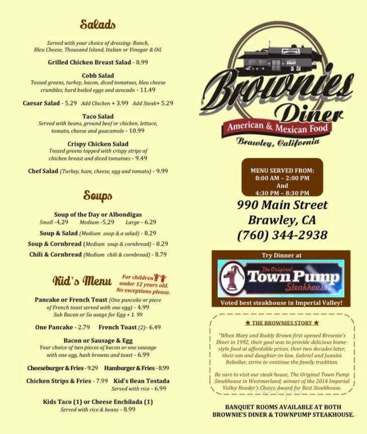 Town Pump Steakhouse - Westmorland, CA menu_pic