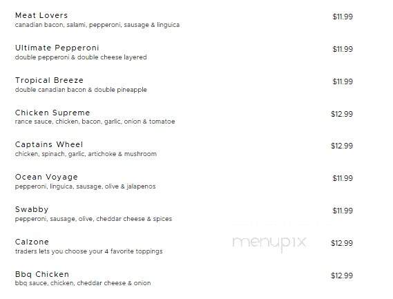 Traders Take-N-Bake Pizza - Visalia, CA menu_pic