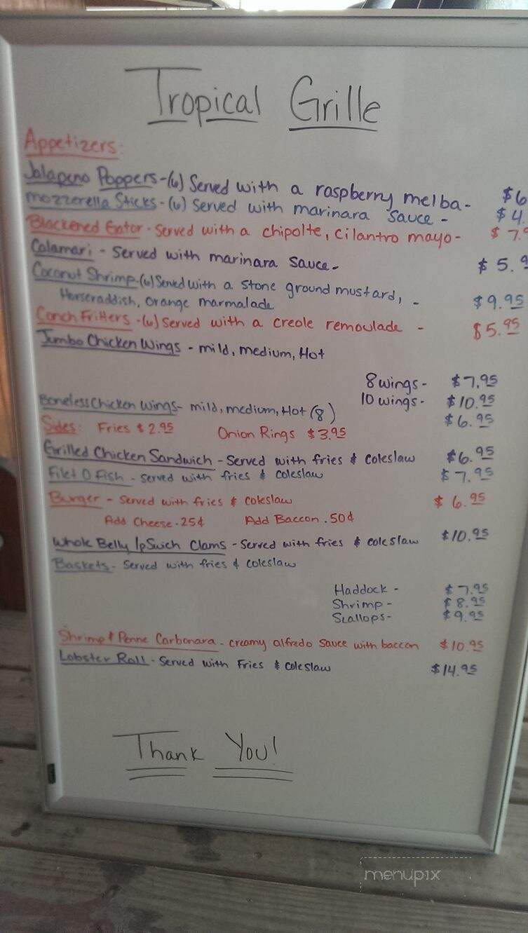 Hernando Beach Tropical Grille - Hernando Beach, FL menu_pic