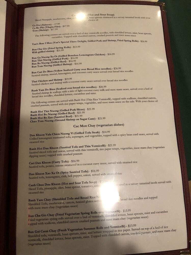 Van's Vietnamese Restaurant - Albany, NY