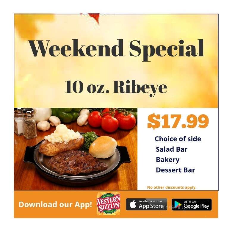 Western Sizzlin Steak & More - Athens, TN menu_pic