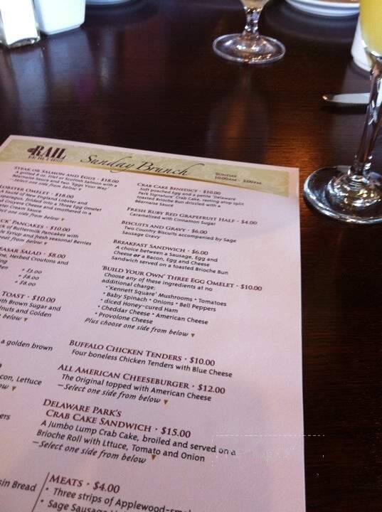 At the Rail - Wilmington, DE menu_pic
