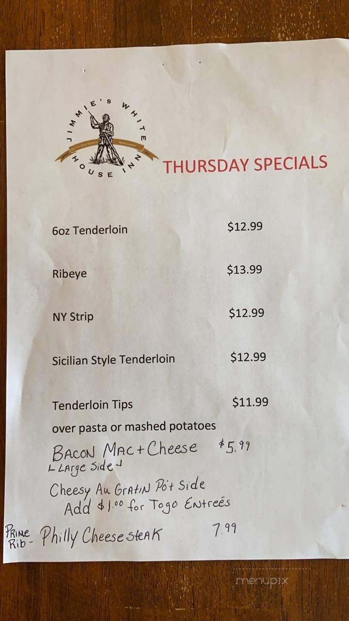 White House Inn - Butte Des Morts, WI menu_pic