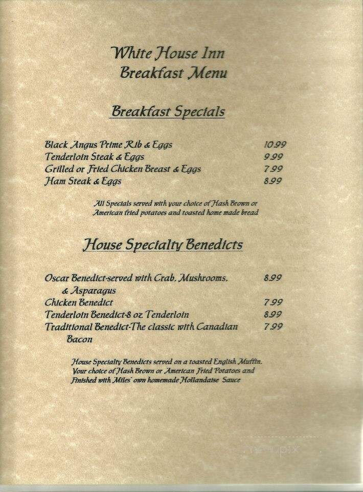 White House Inn - Butte Des Morts, WI menu_pic
