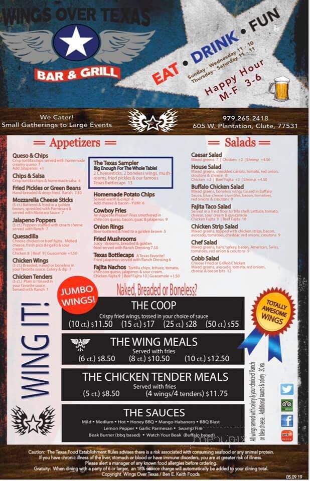 Wings Over Texas - Clute, TX menu_pic