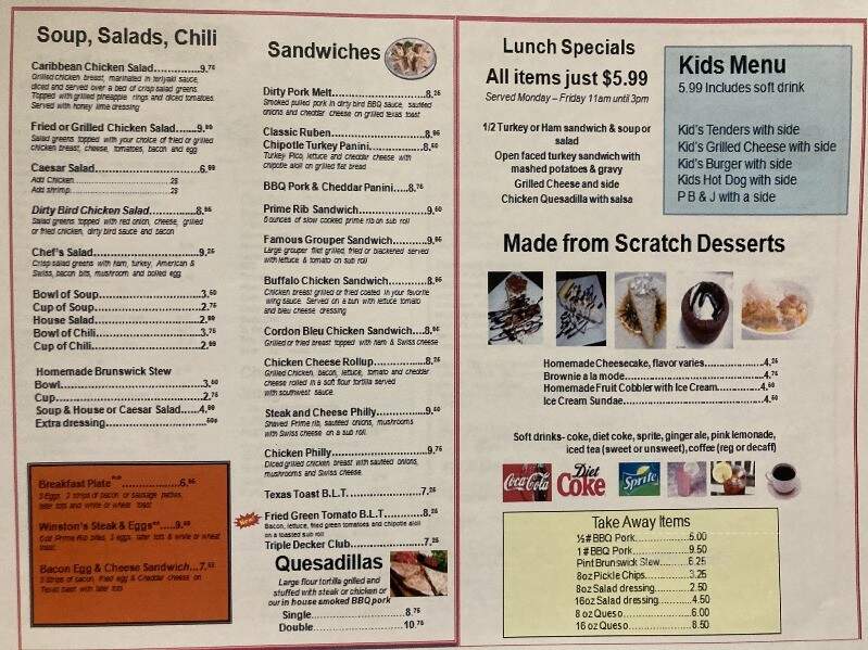 Winston's Food & Spirits - Marietta, GA menu_pic