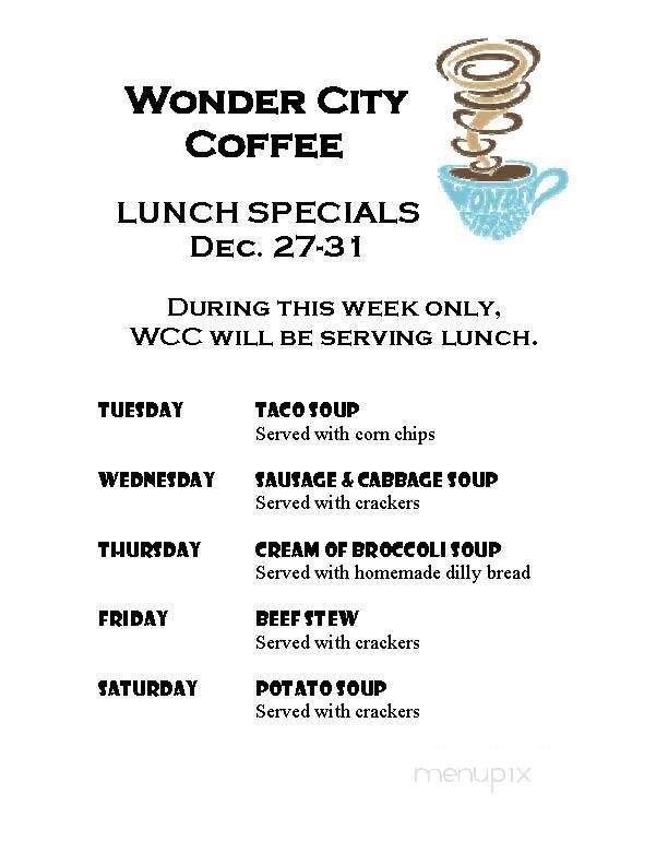 Wonder City Coffee - Locust Grove, OK menu_pic