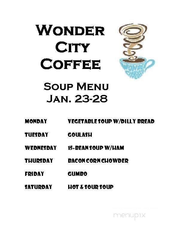 Wonder City Coffee - Locust Grove, OK menu_pic