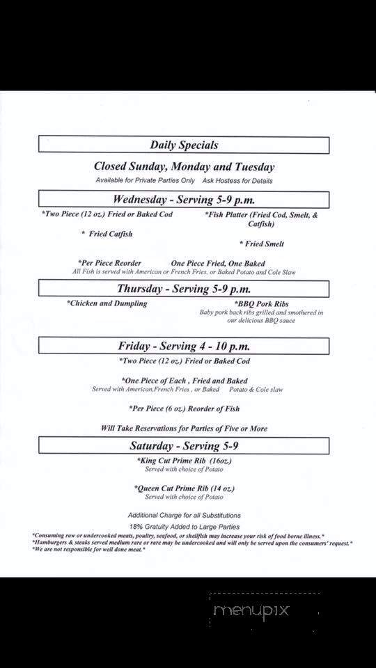 Benedetti's Supper Club - Beloit, WI menu_pic