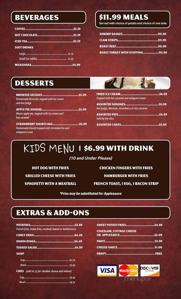Canal View Family Restaurant - Newark, NY menu_pic