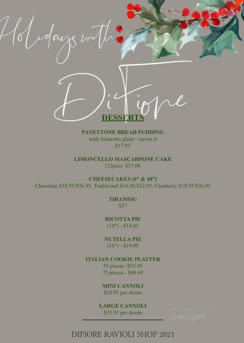 Difiore Ravioli Shop - Ellington, CT menu_pic