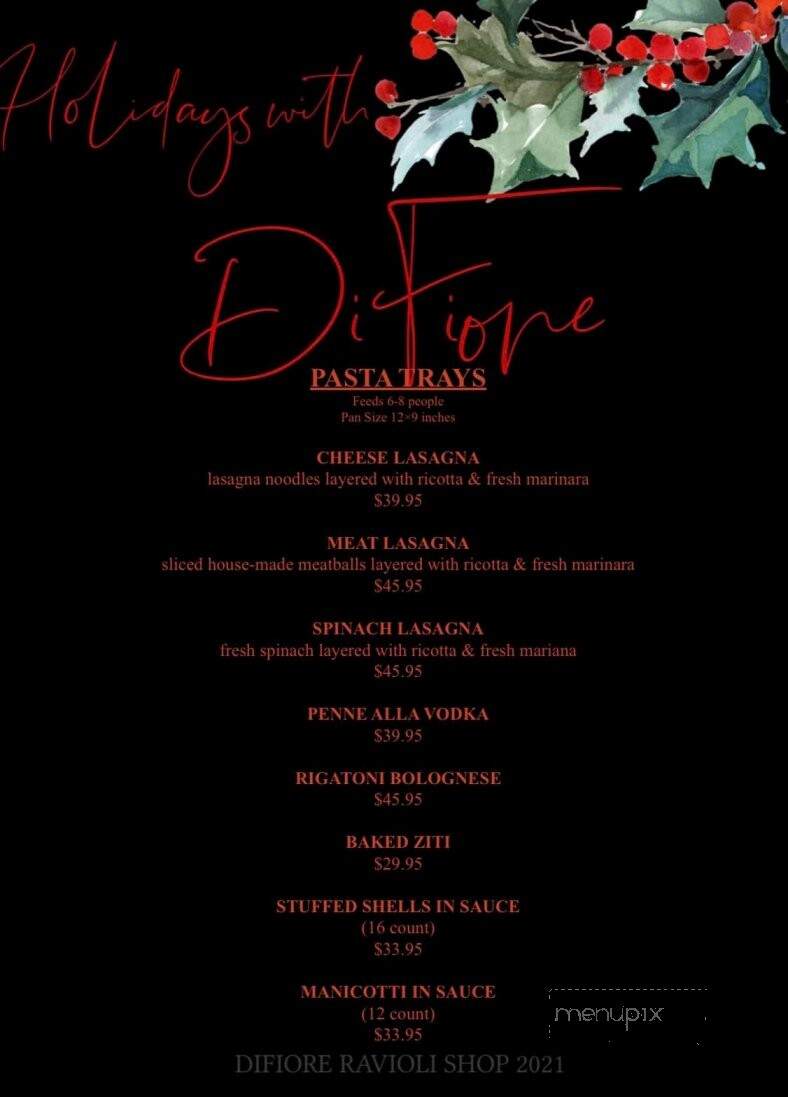 Difiore Ravioli Shop - Ellington, CT menu_pic