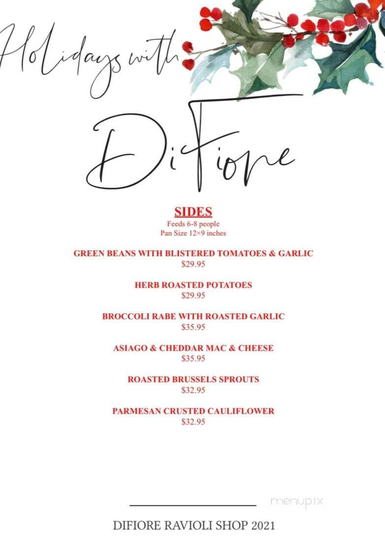 Difiore Ravioli Shop - Ellington, CT menu_pic