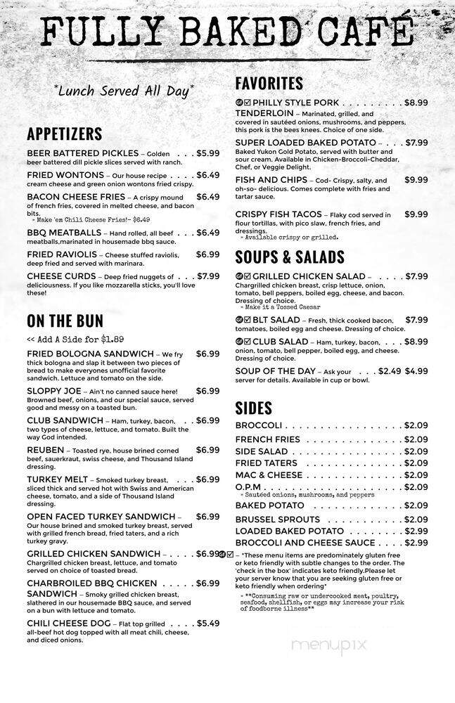 Fully Baked Cakery & Cafe - South Mena, AR menu_pic