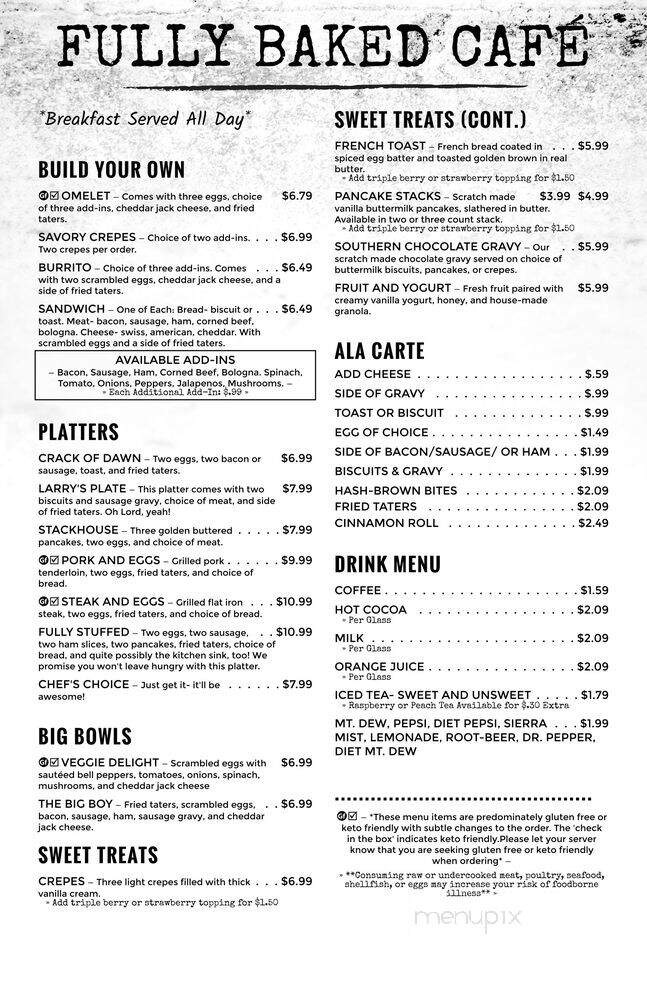 Fully Baked Cakery & Cafe - South Mena, AR menu_pic