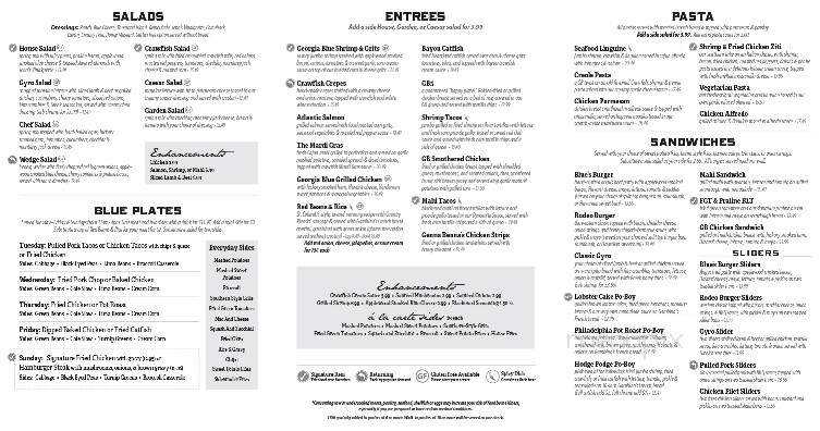 Georgia Blue - Starkville, MS menu_pic