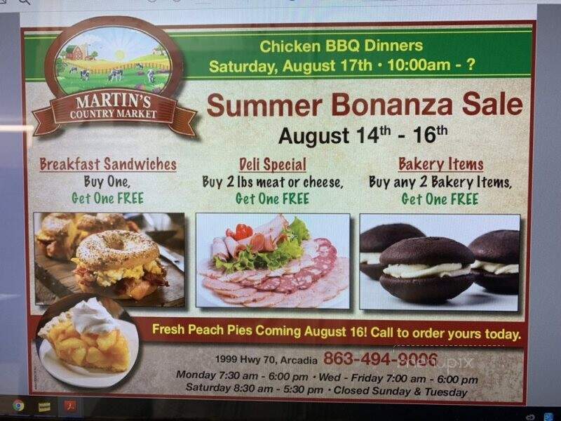 Martin's Country Market - Arcadia, FL menu_pic