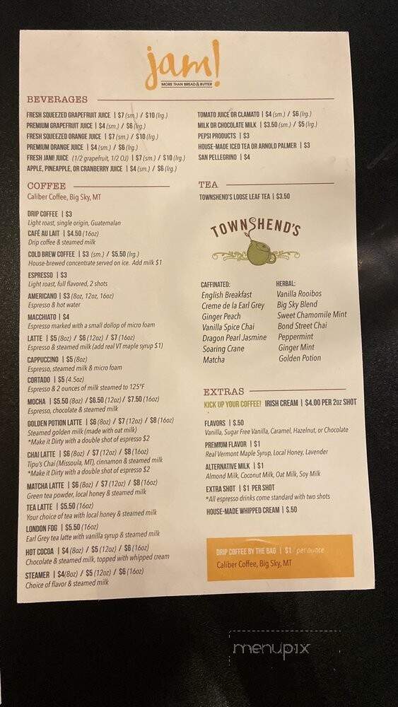 Jam! - Bozeman, MT menu_pic